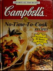 Cover of: Campbell's no-time-to-cook recipes