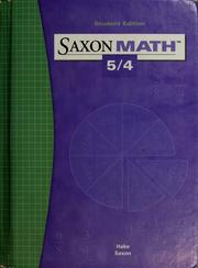Cover of: Saxon math 5/4