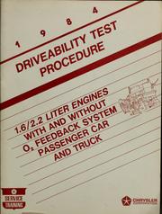 Cover of: Driveability test procedure: 1.6/2.2 liter engines with and without Ob2s feedback system, passenger car and truck