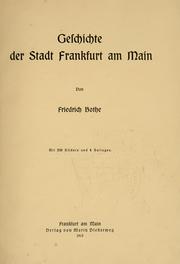 Cover of: Geschichte der städt Frankfurt am Main