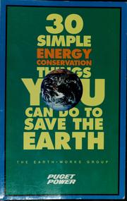 Cover of: 30 simple energy conservation things you can do to save the earth