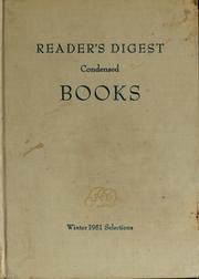 Cover of: Reader's Digest Condensed Books--Winter 1951 Selections