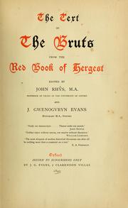 Cover of: The text of the Bruts from the Red book of Hergest by Rhys, John Sir