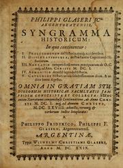 Cover of: Syngramma historiae theoreticae by Philipp Glaser