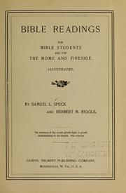 Bible readings for Bible students and for the home and fireside ... by Samuel L. Speck