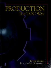 Cover of: Production: the TOC Way : tutor guide