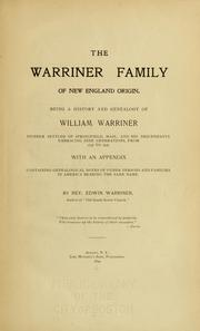 Cover of: The Warriner family of New England origin by Edwin Warriner