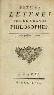 Cover of: Petites lettres sur de grands philosophes.