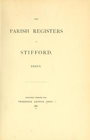 Cover of: The Parish registers of Stifford, Essex