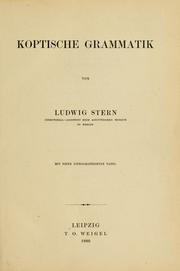Cover of: Koptische Grammatik by Ludwig Christian Stern