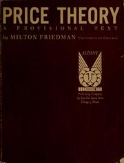 Cover of: Price theory: a provisional text.