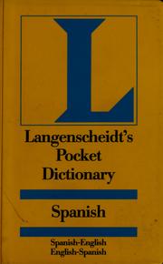 Cover of: Langenscheidt's pocket Spanish dictionary: Spanish-English, English-Spanish