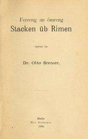 Cover of: Ferreng an ömreng Stacken üb Rimen