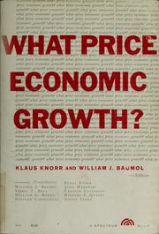 Cover of: What price economic growth?
