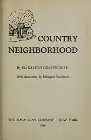 Cover of: Country neighborhood