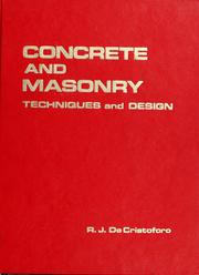 Cover of: Concrete and Masonry: Techniques and Design