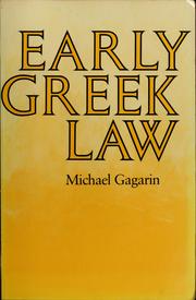 Cover of: Early Greek law by Michael Gagarin