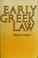 Cover of: Early Greek law