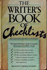 Cover of: The writer's book of checklists: the quick-reference guide to essential information every writer needs