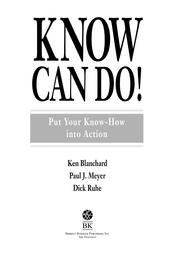 Cover of: Know Can Do