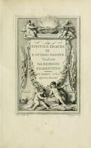 Cover of: Epistole eroiche di P. Ovidio Nasone by Ovid