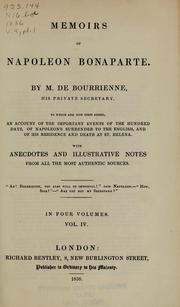 Cover of: Memoirs of Napoleon Bonaparte. by Louis Antoine Fauvelet de Bourrienne