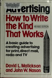 Cover of: Advertising--how to write the kind that works