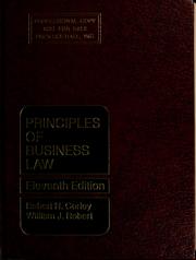 Cover of: Principles of business law by Robert Neil Corley