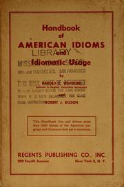 Cover of: Handbook of American idioms and idiomatic usage