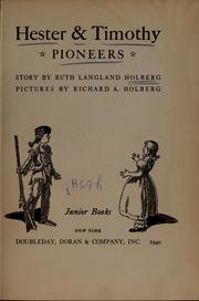 Cover of: Hester & Timothy, pioneers