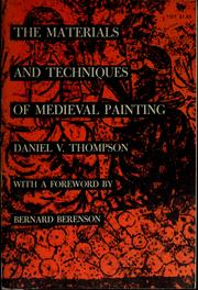 Cover of: The materials and techniques of medieval painting