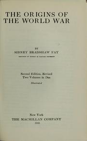 Cover of: The origins of the world war