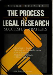 Cover of: Process of Legal Research Successful Strategies (Process of Legal Research)