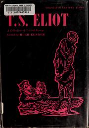 Cover of: T. S. Eliot: a collection of critical essays.