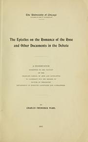 Cover of: The epistles on the Romance of the Rose: and other documents in the debate ...