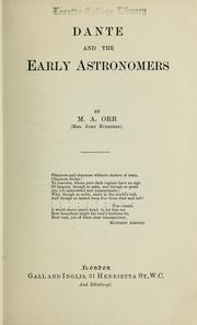 Cover of: Dante and the early astronomers