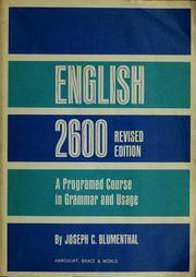 Cover of: English 2600 by Joseph C. Blumenthal