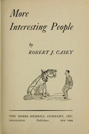 Cover of: More interesting people.