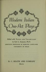 Cover of: Modern Italian one-act plays by Carl Alvin Swanson