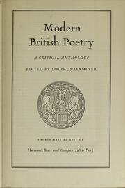 Cover of: Modern British poetry by Louis Untermeyer