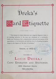 Cover of: Dreka's card etiquette ...