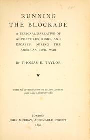 Cover of: Running the blockade: a personal narrative of adventures, risks, and escapes during the American Civil War