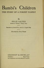 Cover of: Bambi's children: the story of a forest family
