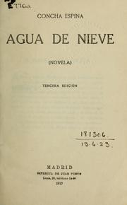 Cover of: Agua de Nieve: novela.