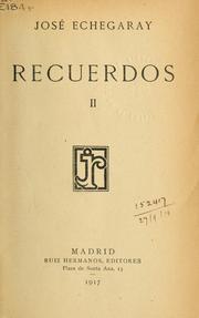 Book: Recuerdos By JosÃ© Echegaray