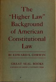 Cover of: The "higher law" background of American constitutional law
