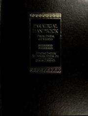Cover of: Paralegal handbook