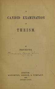 Cover of: A candid examination of theism