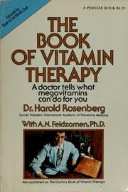 Cover of: The book of vitamin therapy: megavitamins for health