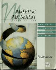 Cover of: Marketing management by Philip Kotler